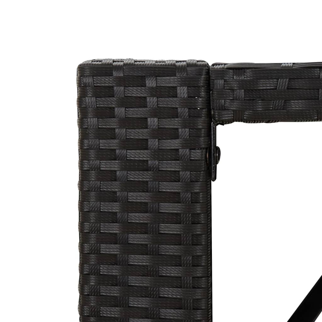Bar Table with Glass Top Black 185 x 80 x 110 cm Poly Rattan
