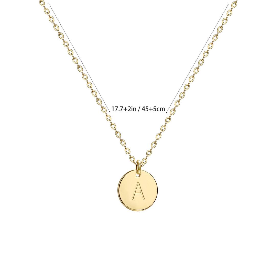 Stainless Steel 18K Titanium Letter Necklace for Women - Geometric Friendship Necklace with 26 Letters