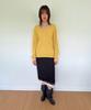 DIAGONAL V Neck Basic Knit (Yellow)