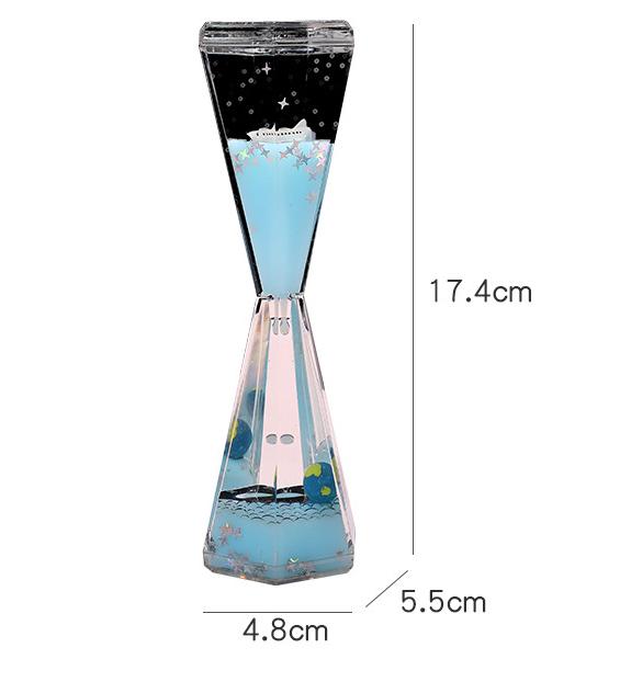 Creative Spaceman Astronaut Floating Liquid Hourglass Fluid Drift Bottle Visual Movement  Hourglass Timer Home Decor Gifts