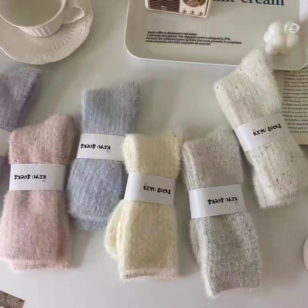 Winter Floor Plush Sock Sweet Thicken Socks Comfortable Mink Velvet Socks  for Women