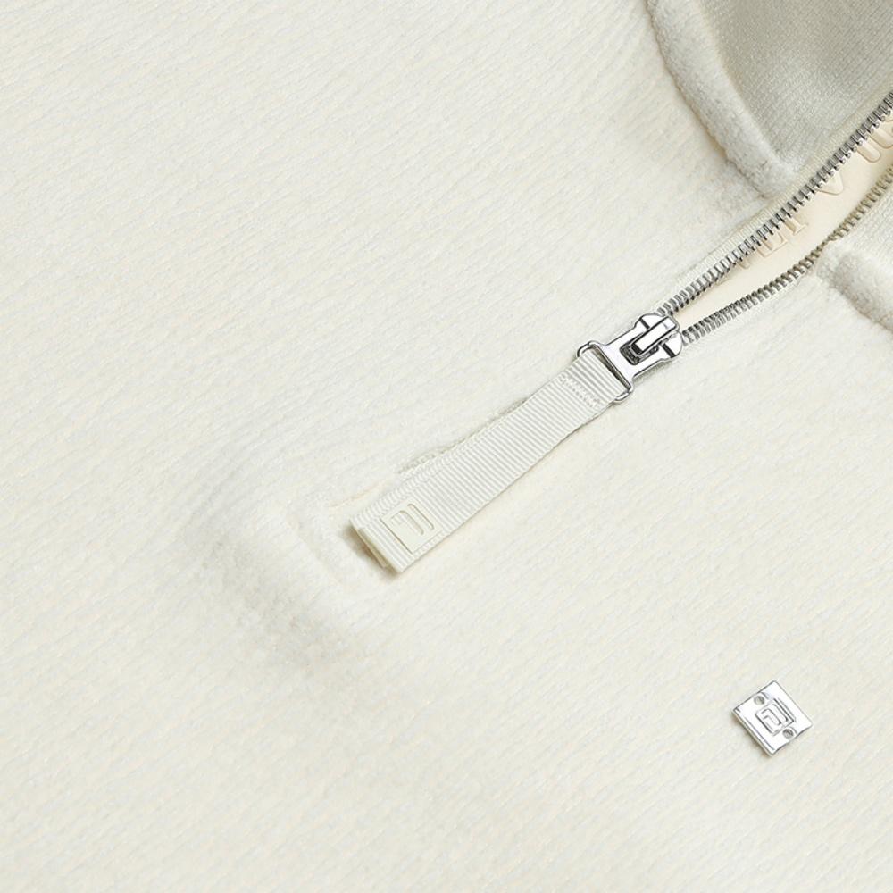 Fila White Minimalist Fashion Casual Comfortable Loose Pullover Sweatshirt Women Sweatshirt F11W543207FIV