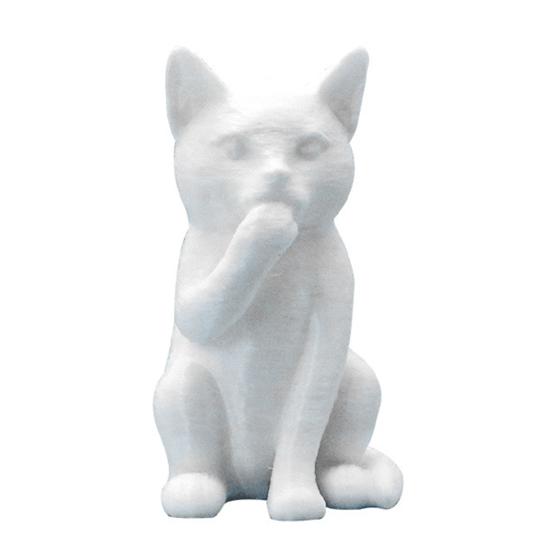 Smart Cat Ornament No See Speak Hear Mini Cat Statue Plastic Animal Sculpture Home Office Desktop Bookshelf Decoration