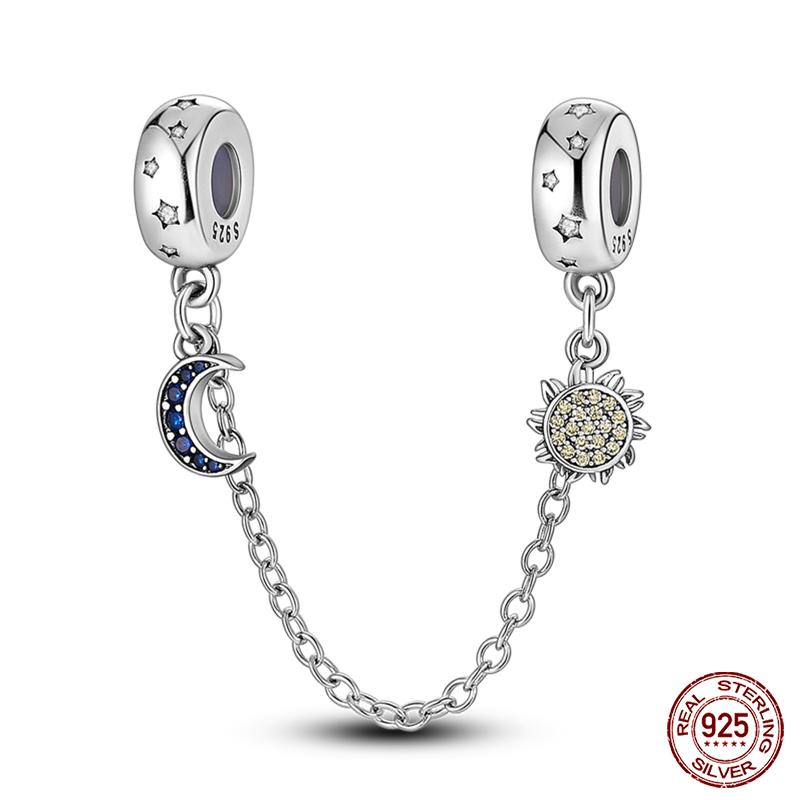 Fashion Copper Sparkling Zircon Star Moon Series Charms Beads Fit Qikaola Original Bracelets Diy Birthday Jewelry