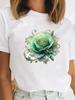 Tee Sweet Trend Flower Cute Clothes Clothing for Unisex Female Casual Top Short SleeveGraphic Tees Playeras De mujeres