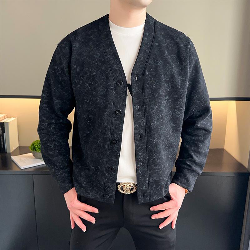 Большой размер кардиган свитер для мужчин свободный крой пухлый размер плюс V-образный вырез большой размер для мужчин 10XL 4160₽