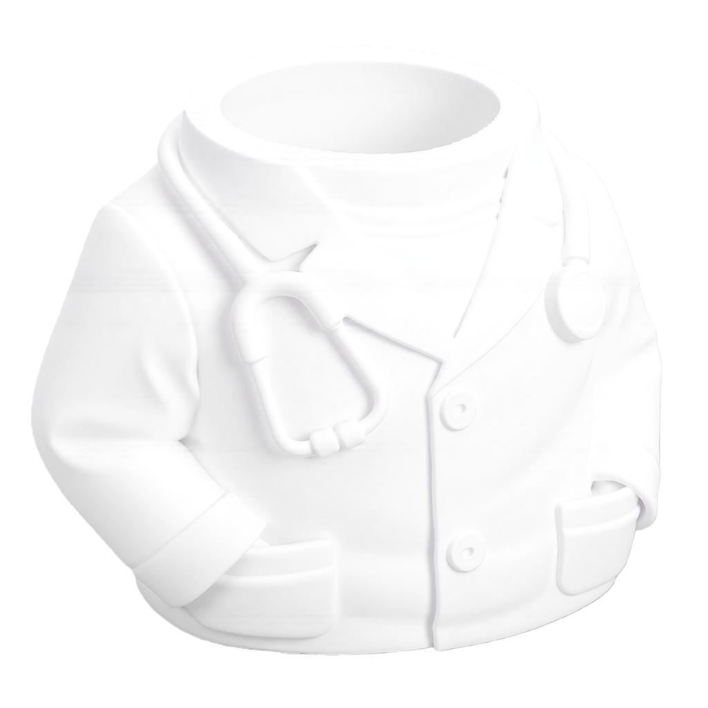 White Coat Pen Holder PLA Creative Doctor Themed Desk Pencil Holder for Home Office