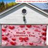 2D Flat, 1 Oversized Valentine's Day Background Banner - Pink and Red Hearts with "Happy Valentine's Day" Text