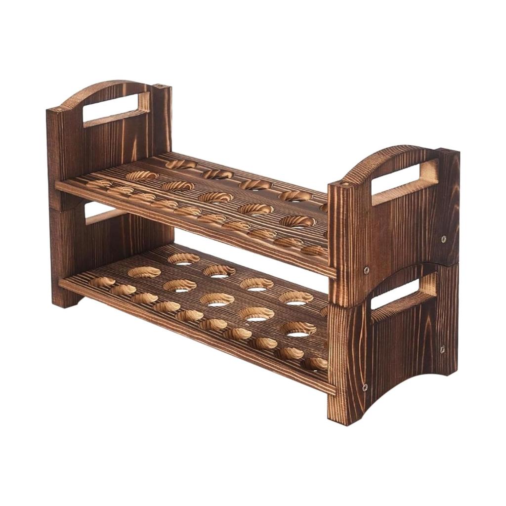 Wooden Egg Holder Organizer Portable Stackable Reusable with Handle Display Stand for Cabinet Kitchen Countertop Restaurant