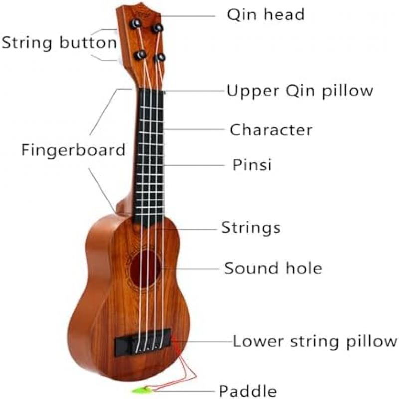 Mini Gitarre, Kindergitarre, Kunststoff Spielzeug Gitarre, Ukulele Gitarre Spielzeug, Gitarre Spielzeughen, Ukulele Kinder Mit 4 Verstellbaren Seiten