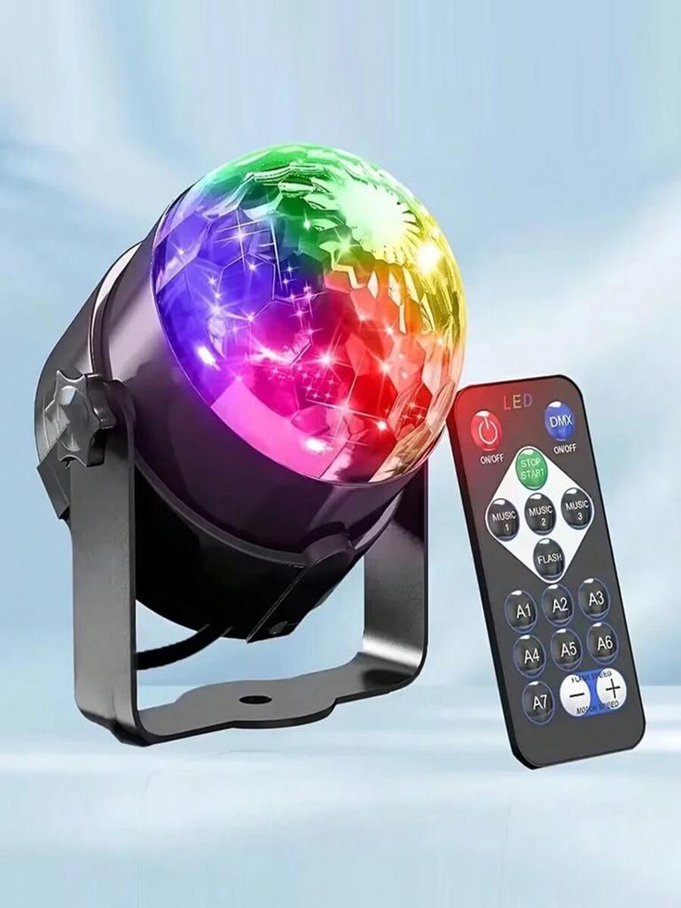 RGB LED Stage Disco Light Rotating DJ Ball Strobe Sound Control Magic Dance Car Christmas Gift Party Club Laser Show Lamp Party