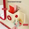 Wall-Mounted Storage Box with Hook No Drilling Wall Storage Container Bathroom Organizer for Toiletries Keys Hair Ties Combs