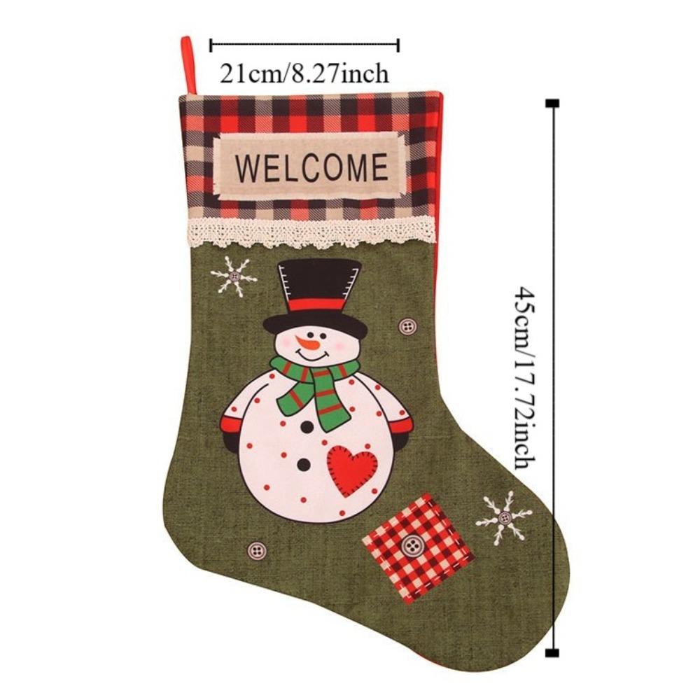 Thickened Christmas Socks Candy Bag Santa Claus Elk Snowflake Christmas Tree Decorations  Kids