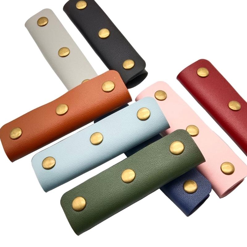 Practical PU Leather Handbag Strap Protector With Slip Resistant And Secure Fixing Snap Protective Sleeve For Shopping Bags