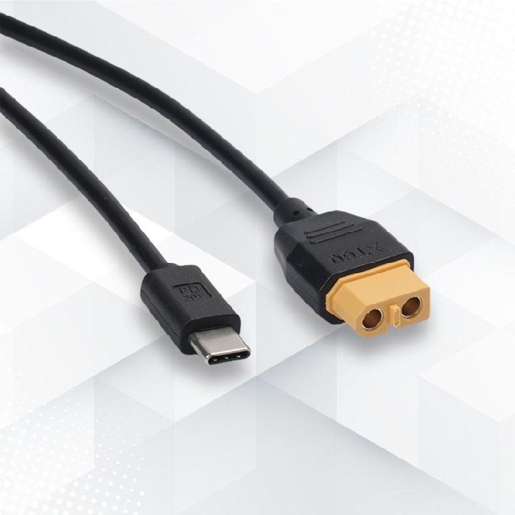 1M USB C to XT60 Female Adapter Cable 100W 20V/5A for Rapid Charging of Drones and Model Batteries