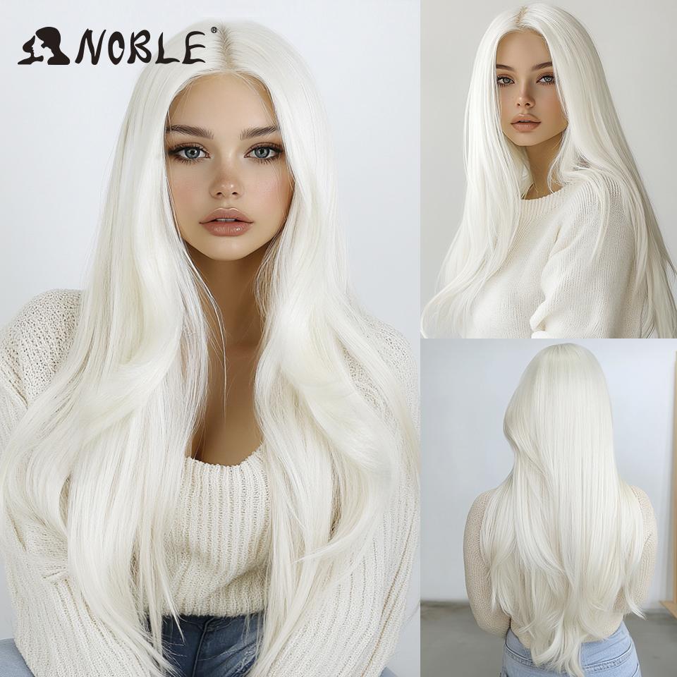 Noble Synthetic Lace Front Wig 28“ Highlight Honey Straight Bob Wig Cosplay Wigs For Women Lace Wig Lace Front Wig Synthetic