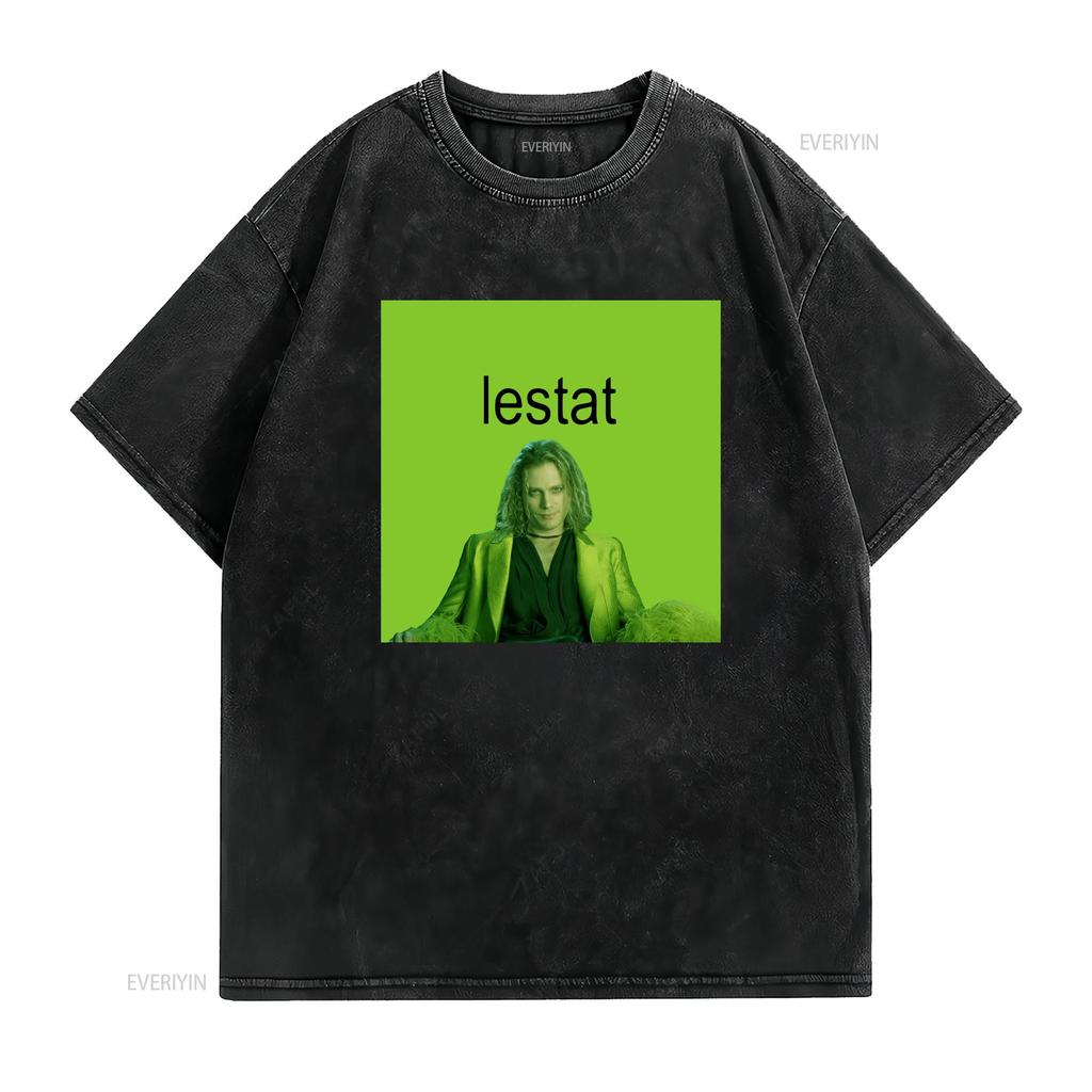 Lestat de Brat Lioncourt Stückgefärbtes T-Shirt Interview mit einem Vampir Vintage Gewaschen Atmungsaktiv Designerkleidung Stilvoll