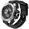 Men's Digital Analog Waterproof Military Sports Watch LED Light Dual Time