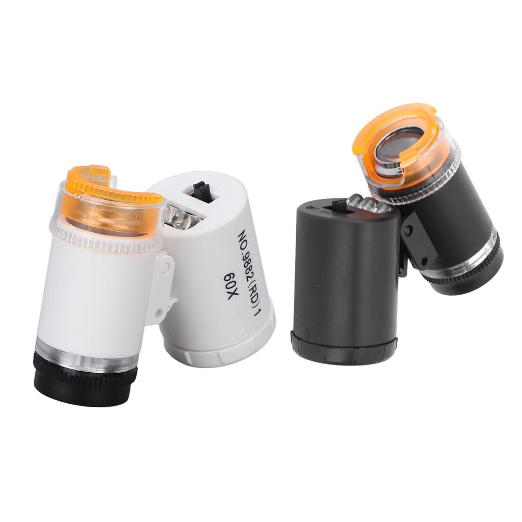 60X miniaturní zvětšovací lupa Přenosná pokladní lupa Detektor LED Light Pocket Microsc