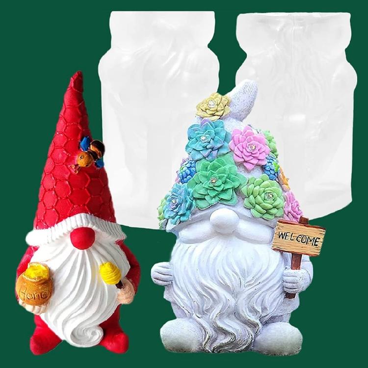 3D Gnome Silicone Mold Cute Dwarf Decorative Crafts Mold for DIY Crafts Scented Candle Soap Making,Home Decors Moulds