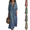 Vestido Casual Feminino Moderno com Decote em V Franzido