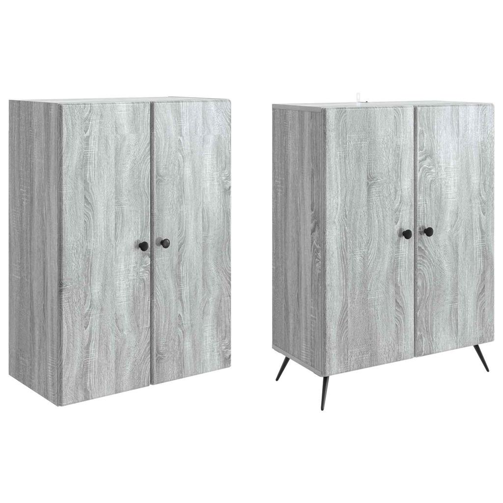 Cabinet Set 2 Pcs Grey Sonoma Particle Board