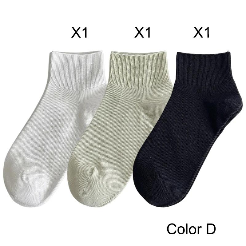 3 Pairs Women's Short Socks Candy Color Summer New Plain Cotton Socks Set Breathable Casual Comfy Soft Colorful Socks For Women
