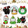 Holiday Metal Badges Christmas Cartoon Cat Enamel Brooch, Kitten Decorative Badge Pin for Brooch Pins Men Women, Sweater Cardigan Coat Dress