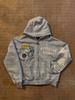 Completo Y2K da Donna a 2 Pezzi Felpa con Zip e Toppe Strappate Lettere Pantaloni Lunghi Dritti Streetwear Tuta