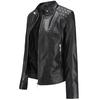 PU Leather Jacket Plus Size Women Zipper Motor Biker Coat Autumn Windbreaker Outwear