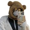 New Year Christmas Cosplay Bear Ear Balaclava Hat for Women Men Keep Neck Warm Hat Cold Weather Skiing Hiking Supplies