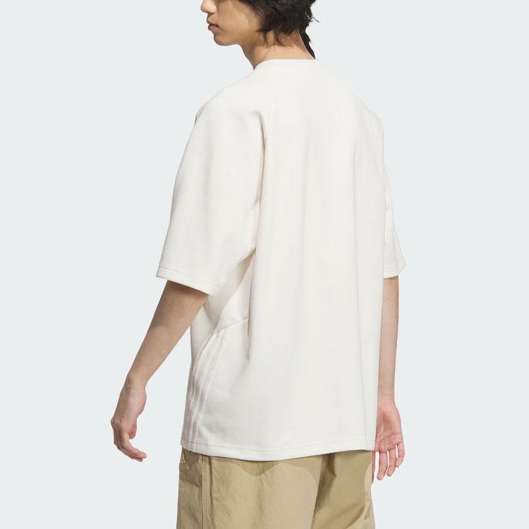 Adidas Solid Color Logo Sports Casual Short Sleeve T-Shirt Men T-Shirts Pink White JJ1350