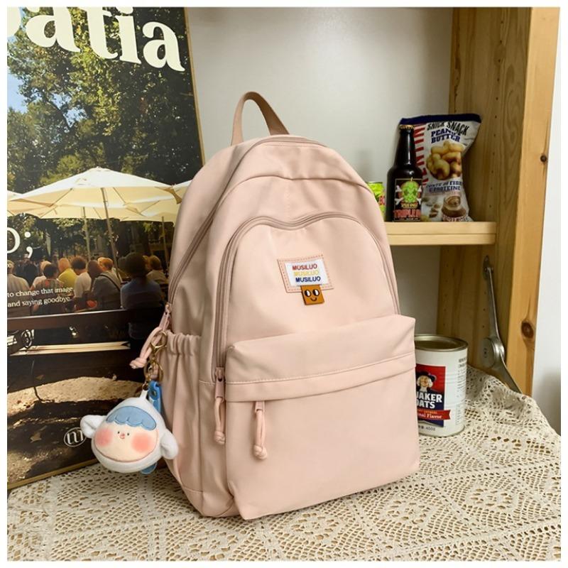 Large Capacity Backpack Cute Girl Solid Color College Student Junior High School Fashion New Backpack