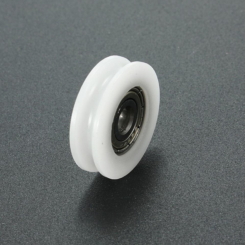10pcs U Groove Nylon Round Pulley Ball Bearing Wheel Roller for Door Windows Shower Pulleys Drawer 3D Printer Accessories