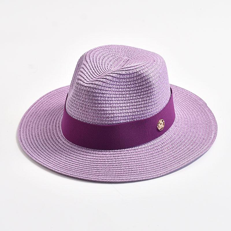 Neue Sommerstrohhüte für Damen Herren Panama Reise Strand Sonnenhut Banddekoration Elegant Luxus Jazzhut