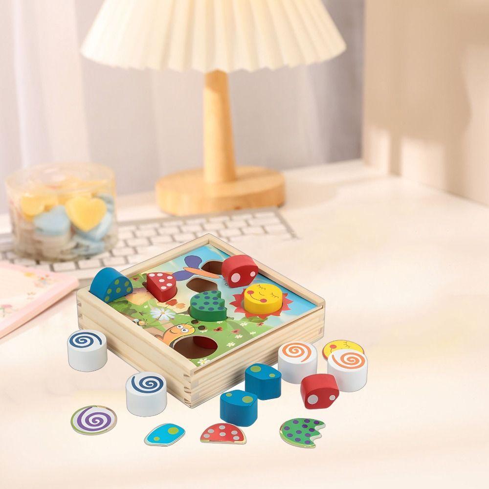 Jigsaw Wooden Montessori Toys Shape Colorful Matching Blocks  Boys and Girls