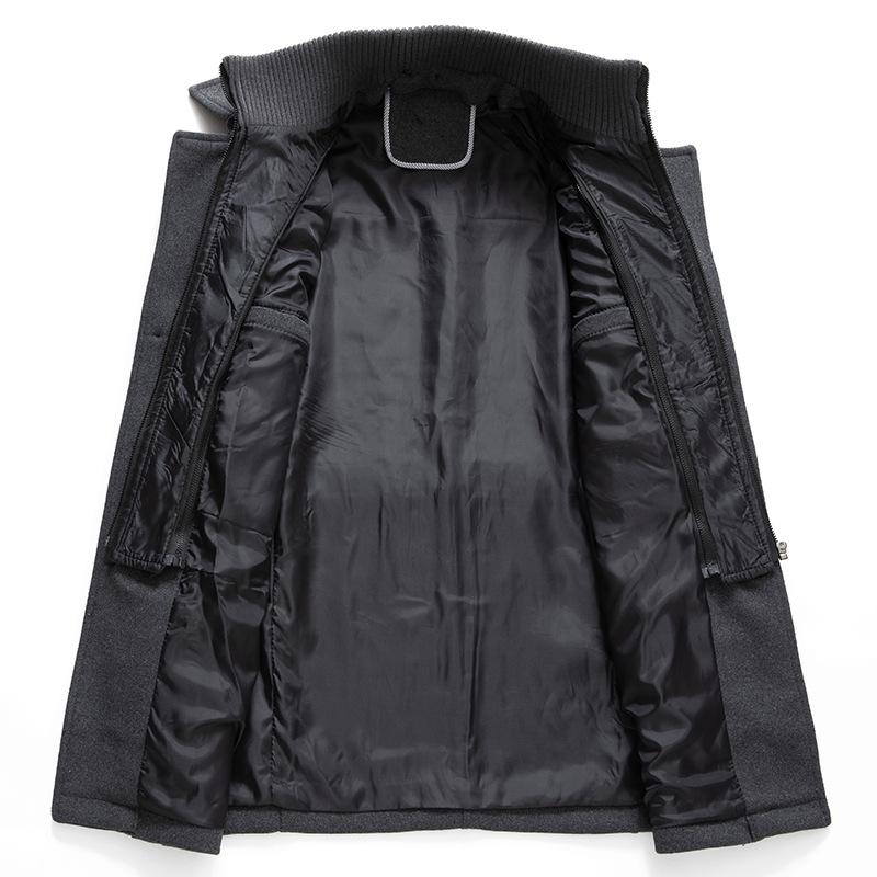 Autumn & Winter Men's Fashion Double-Collar Woolen Overcoat - Cold-Resistant Business Outerwear.