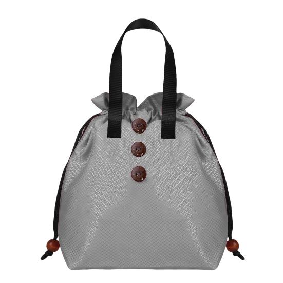 Insulated Lunch Bag Bento Storage Organizer with Drawstring Cuff Large Capacity Waterproof Bento Lunch Handbag with Handle