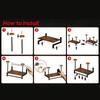 Elegante Portacasco in Legno Naturale da Parete per Decorazione Casa Moderna Installazione Facile Organizer per Stoccaggio