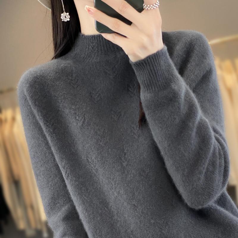 Dámský kašmírový svetr Kašmír Qinghe 30% kašmír 70% vlna podzimní a zimní pulovr hřejivý a módní