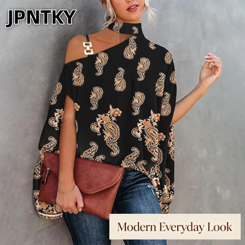 JPNTKY Women's Fashion Casual Short Sleeve Blouses & Shirts