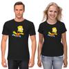 The Simpsons,Homer,Marge,Bart,Lisa Figure, Short Sleeve White-Black Men's / Women's T-Shirt K371