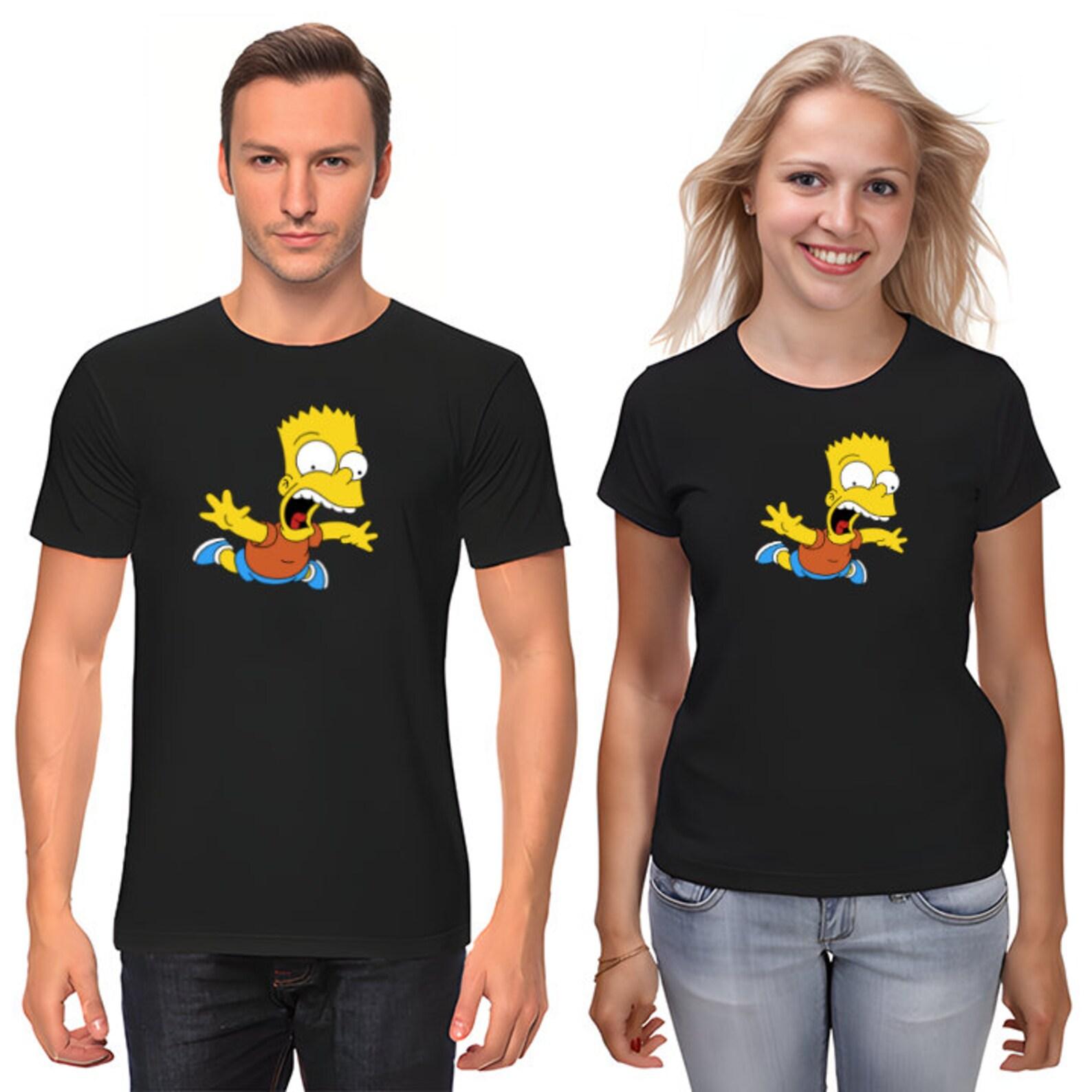 The Simpsons,Homer,Marge,Bart,Lisa Figure, Short Sleeve White-Black Men s / Women s T-Shirt K371 3XL