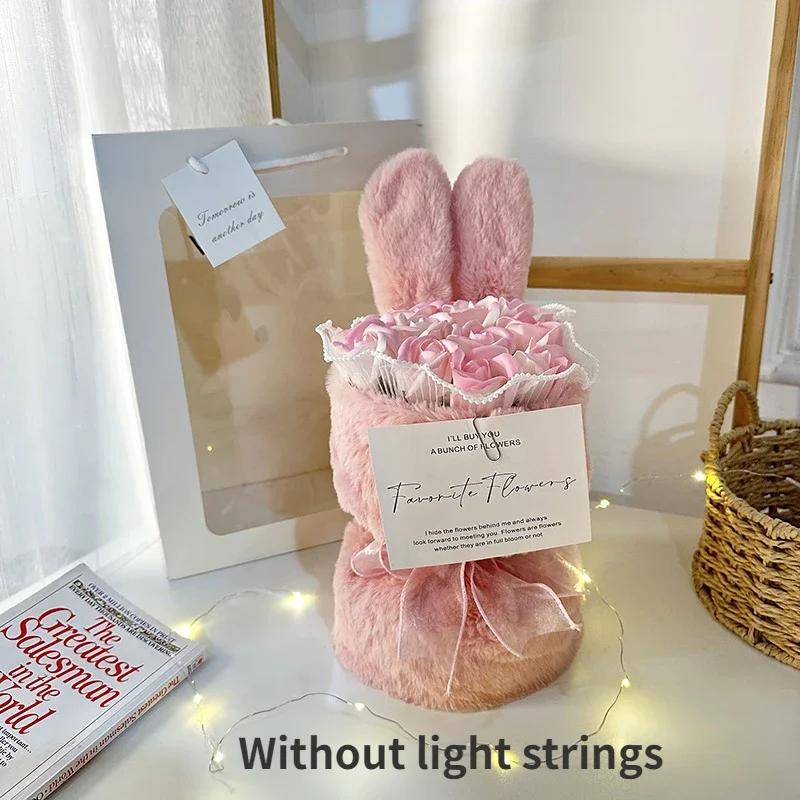 

Букет из мыла в виде кролика Подарки на День святого Валентина Букет из искусственных цветов для вечеринок Букет цветов Украшение дома