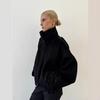 Damen Farbblock Ärmelloser Jumpsuit Hoher Kragen Ausgeschnitten Rückenfrei Weites Bein Elegant Abend Playsuit