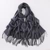 Autumn and winter various solid color imitation cashmere scarves women's monochrome thickened warm fringed shawl scarf scarf bright red scarf