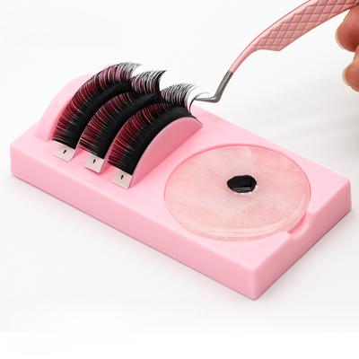 1PCS Reusable 2 In 1 Acrylic False Lashes Eyelash Stand Pad and Glue Holder Eyelashes Grafting Assistor Station Essential Tools