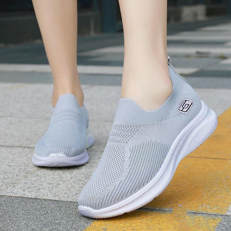 Spring and Summer New Fly-woven Mesh Shoes Women's Breathable One-pedal Lightweight Casual Low-top Shoes Direct Sales