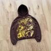 Felpa con Cappuccio Stampata 3D Uomo Donna Casual Streetwear Felpa con Zip Colore Caffè Autunno 2025