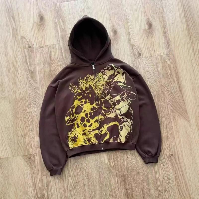 Felpa con Cappuccio Stampata 3D Uomo Donna Casual Streetwear Felpa con Zip Colore Caffè Autunno 2025